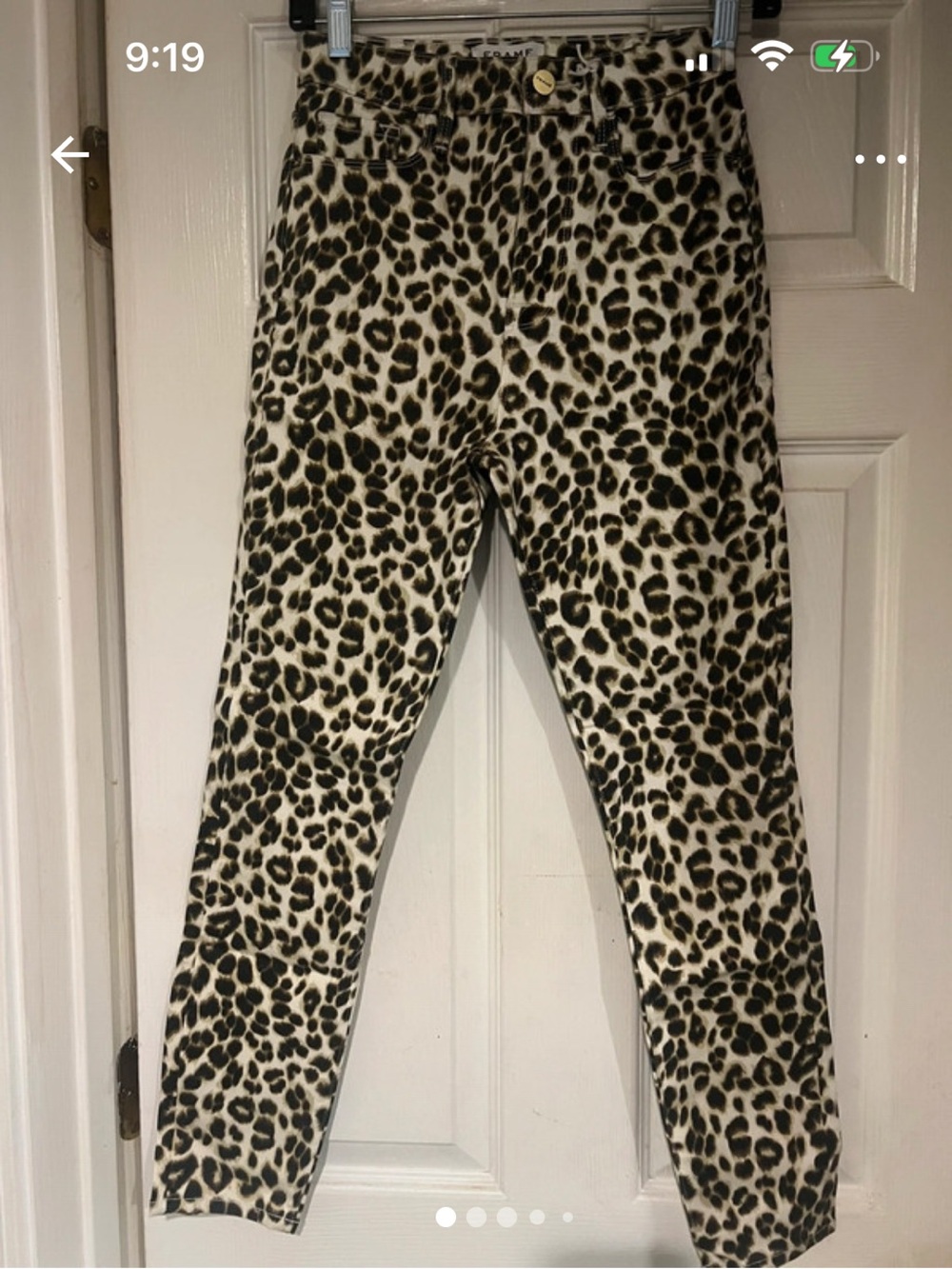 Frame Denim High-Rise Leopard Print Cigarette Jeans - Black & Cream